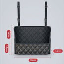 Multifunctional Quilted Leather Car Between-Seat Organizer with Adjustable Buckles and Armrest Box Support – Large Capacity Car Interior Pocket for Handbags Phones Drinks