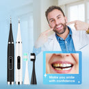 2-in-1 Black Rechargeable Electric Teeth Cleaner & Plaque Remover - Home Waterproof 5-Mode Adjustable 31000 VPM Dental Scaler Kit for Tartar and Calculus Removal