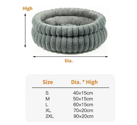 Pink Plush Round Pet Bed with Gap Entry & Removable Cushion S Size - Thickened Warm Anti Slip Cats and Dogs Donut Nest for All Seasons, Cozy and Soft Sleeping Bed for Home Use, XL Size 70*70*20CM