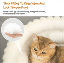 Grey Plush Round Pet Bed with Gap Entry & Removable Cushion S Size - Thickened Warm Anti Slip Cats and Dogs Donut Nest for All Seasons, Cozy and Soft Sleeping Bed for Home Use, M Size 50*50*15CM