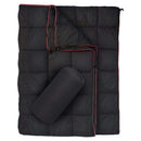 200x140cm Black Large Outdoor Camping Down Cotton Wearable Warmth Blanket, Quilted Poncho Shawl Throw with Storage Bag, Lightweight Warm Camping Quilt for Camping Travel Home Use
