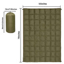 200x140cm Green Large Outdoor Camping Down Cotton Wearable Warmth Blanket, Quilted Poncho Shawl Throw with Storage Bag, Lightweight Warm Camping Quilt for Camping Travel Home Use