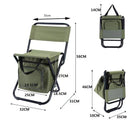 3-in-1 Blue Large Portable Folding Camping Chair with Zippered Cooler Bag and 35*35cm Thick Plush Seat Cushion, Outdoor Fishing and Picnic Stool with Backrest and 25 *27 *18.5cm Insulated Storage Pocket