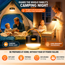LY20 Black and Yellow Compact Solar Camping Lantern for Home Travel Use, Outdoor LED Tent Lamp and Hanging Light - 4 Lighting Modes and 3 Levels Brightness Adjustment, LED Power Display, Solar & USB-C Dual Charging