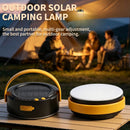 LY20 Black and Yellow Compact Solar Camping Lantern for Home Travel Use, Outdoor LED Emergency Tent Lamp and Hanging Light - 4 Lighting Modes and 3 Levels Brightness Adjustment, LED Power Display, Solar & USB-C Dual Charging (2 Pack)