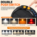 LY20 Black and Yellow Compact Solar Camping Lantern for Home Travel Use, Outdoor LED Emergency Tent Lamp and Hanging Light - 4 Lighting Modes and 3 Levels Brightness Adjustment, LED Power Display, Solar & USB-C Dual Charging (2 Pack)