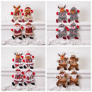 4-Piece Christmas Hanging Plush Ornaments Set - Grey Santa Claus, Snowman, Reindeer & Bear Tree Decor, Christmas in July, Winter Christmas, Yulefest, Secret Santa Gift