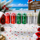 6PCS Christmas Push Pop Confetti Cannon Set, Reusable Hand Push Party Popper for Christmas Eve, Holiday Celebrations and Festive Events