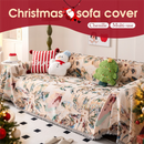 180 x 130 CM Christmas Jacquard Chenille Sofa Cover Throw Blanket with Tassel Fringe (Style 1), Elegant Festive Couch Protector Slipcover for Holiday Home Decor and Multi-Purpose Use
