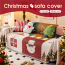 180 x 230 CM Christmas Jacquard Chenille Sofa Cover Throw Blanket with Tassel Fringe (Style 3), Elegant Festive Couch Protector Slipcover for Holiday Home Decor and Multi-Purpose Use