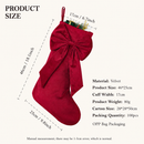 18 Inch Oversized Luxury Velvet Christmas Stocking with Bow & Loop, Fireplace Hanging Gift Bag, Holiday Mantel Decor and Present Holder, 4PCS Set in Watermelon red Pink White Yellow