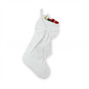 18 Inch Oversized White Luxury Velvet Christmas Stocking with Bow & Loop, Fireplace Hanging Gift Bag, Holiday Mantel Decor and Present Holder