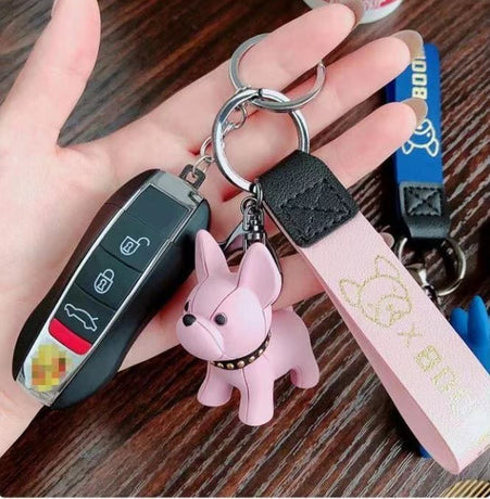Pink Cute Resin French Bulldog Keychain Pendant for Backpacks and Keys – Trendy Frenchie Dog Bag Hanging Ornament, Stylish Accessory Solution for Local Trendsetters