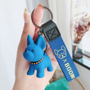 Blue Cute Resin French Bulldog Keychain Pendant for Backpacks and Keys – Trendy Frenchie Dog Bag Hanging Ornament, Stylish Accessory Solution for Local Trendsetters