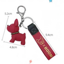 Wine Red Cute Resin French Bulldog Keychain Pendant for Backpacks and Keys – Trendy Frenchie Dog Bag Hanging Ornament, Stylish Accessory Solution for Local Trendsetters