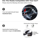 4 Pack Gold Car Headrest Hook with Phone Holder for Purses Bags and 4-6.5 Inch Smartphones, Universal 360 Rotation Back Seat Storage Hook and Mobile Stand