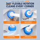 Automatic Flip-Open Disposable Toilet Brush Set with 7 Cleaning Refill Heads, Wall Mounted Storage, One-Button Hygienic Release, 360° Rotating Deep Cleaning, 51cm Long Handle Bathroom Toilet Cleaner