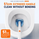 Automatic Flip-Open Disposable Toilet Brush Set with 7 Cleaning Refill Heads, Wall Mounted Storage, One-Button Hygienic Release, 360° Rotating Deep Cleaning, 51cm Long Handle Bathroom Toilet Cleaner
