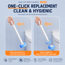 Automatic Flip-Open Disposable Toilet Brush Set with 21 Cleaning Refill Heads, Wall Mounted Storage, One-Button Hygienic Release, 360° Rotating Deep Cleaning, 51cm Long Handle Bathroom Toilet Cleaner
