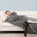 Pink 180 x 120CM Extra Large Wearable Wrap Blanket with Sleeves and Large Pocket, Cozy Thickened Composed Flannel Sherpa Fleece Oversized TV Blanket Robe and Sofa Throw for Home Lounging