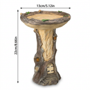 Resin Bird Bath Feeder Garden Ornament with Tree House Design – Tree Stump Decorative Outdoor Bird Feeder for Patio, Lawn & Yard