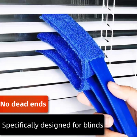 4 Pack Blue Window Blind and Car AC Vent Cleaner Brush with Washable Microfiber Cleaning Cloth – Reusable Shutter Dust Remover for Air Vent, Car AC Vent, Fan & Narrow Gap