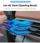 4 Pack Blue Window Blind and Car AC Vent Cleaner Brush with Washable Microfiber Cleaning Cloth – Reusable Shutter Dust Remover for Air Vent, Car AC Vent, Fan & Narrow Gap