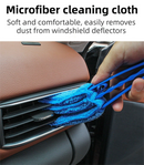 4 Pack Blue Window Blind and Car AC Vent Cleaner Brush with Washable Microfiber Cleaning Cloth – Reusable Shutter Dust Remover for Air Vent, Car AC Vent, Fan & Narrow Gap
