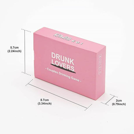 DRUNK LOVERS 54-Card Game - Compact Party Fun Multiple Players Drinking Card Game Set for Friends, Couples & Game Nights