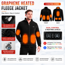 XL Size Winter USB Heated Windproof Soft Fleece Warm Jacket for Men and Women – 8 Zones Graphene & Carbon Fiber Fast Heating Coat with Front & Back Dual-Control Button and 3 Level Heating, Washable Design, Muti Pockets, Ribbed Cuff & Stand Collar