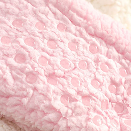 White Winter Women’s Cute Bear Plush Knee High Slipper Socks – Warm Fleece Floor Socks and Sleeping Socks with Non-Slip Grips, One Size for EU 35-40