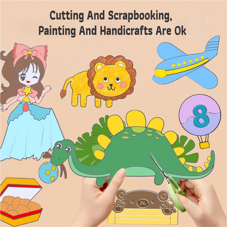 3M Extra Long Kids Reusable Coloring Paper Roll, Animal World Theme Self-Adhesive Wall Coloring Poster and DIY Cuttable Drawing Craft Paper Scroll with Gift Box