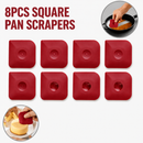 8-Pack Red Nylon Non-Stick Pan Scraper Set with Ergonomic Angled Edges Design – Multipurpose Kitchen Cleaning Scraper for Cast Iron, Bakeware & Cookware