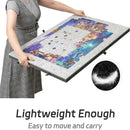 Silver Grey Foldable Anti-Slip Felt Jigsaw Puzzle Board with 6 Sorting Drawers – Lightweight 1000 Piece Puzzle Table Mat, 2-in-1 Neck-Friendly Storage Stand and Protective Cover for Unfinished Puzzle
