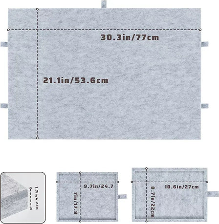 Silver Grey Foldable Anti-Slip Felt Jigsaw Puzzle Board with 6 Sorting Drawers – Lightweight 1000 Piece Puzzle Table Mat, 2-in-1 Neck-Friendly Storage Stand and Protective Cover for Unfinished Puzzle