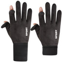 2-Piece Winter Riding Essentials Set with 8 Claw Secure Grip Bike Phone Mount and Suede Flip-Top Touchscreen Thermal Gloves – 360° Rotation Adjustment and Silicone Anti-Shock Module, Universal Handlebar Cradle for Motorcycle MTB & Road Cycling