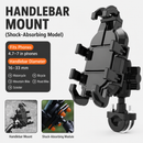 Black Secure Grip Anti-Shock Bike Phone Mount - 360° Rotating Adjustment, 8-Claw Locking Universal Handlebar Navigation Holder for Motorcycle MTB & Road Cycling (Fits 4.7–7" Phones)