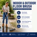 Grey and White 360°Rotating Detachable V-Shaped Floor Scrub Brush for Indoor & Outdoor Use – 3-in-1 Groove Corner Gap Cleaning Tool with Silicone Squeegee, 134CM Stainless Steel Telescopic Handle and Collection Clip