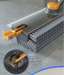 2-Piece Deep Cleaning Floor Brush and Mini Detail Gap Brush Set for Large Surfaces & Tight Gaps – Grey Orange Heavy Duty 360° Rotating V-Shaped Floor Scrubber with Silicone Squeegee and 134CM Telescopic Handle for Outdoor & Indoor Use