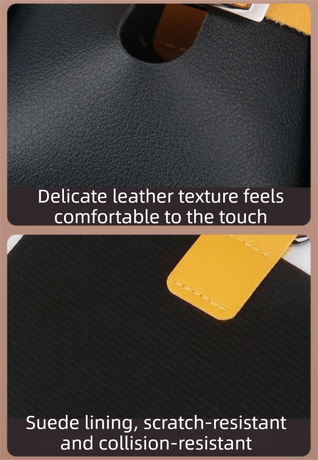 2-Pack Brown Car Air Vent Leather Storage Pockets with Soft Velvet Lining & Vent Clip - Compact Hanging Organizer Storage Bag, Charging Cable Access and Open-top Design for Phone Keys Sunglasses and Bottles