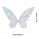 Green Kids Fairy Shimmering Butterfly Wings Costume with Elastic Shoulder Strap – Iridescent Translucent Angel Dress-Up Wings, Lightweight and Foldable for Girls, Princess Party, Halloween & Cosplay Accessory