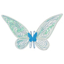 Blue Kids Fairy Shimmering Butterfly Wings Costume with Elastic Shoulder Strap – Iridescent Translucent Angel Dress-Up Wings, Lightweight and Foldable for Girls, Princess Party, Halloween & Cosplay Accessory