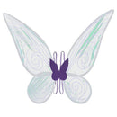 Purple Kids Fairy Shimmering Butterfly Wings Costume with Elastic Shoulder Strap – Iridescent Translucent Angel Dress-Up Wings, Lightweight and Foldable for Girls, Princess Party, Halloween & Cosplay Accessory