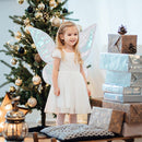 Purple Kids Fairy Shimmering Butterfly Wings Costume with Elastic Shoulder Strap – Iridescent Translucent Angel Dress-Up Wings, Lightweight and Foldable for Girls, Princess Party, Halloween & Cosplay Accessory