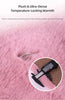 2-Piece Winter Warm Non-Slip Car Interior Comfort Combo with Khaki Soft Bubble Fleece 3D Fluffy Car Seat Cushion and Black Plush Steering Wheel Cover, Universal Dia 38CM