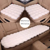 3-Piece Winter 3D Fluffy Bubble Fleece Car Seat Cushion Set - 2 x Plush Car Front Seat Cushions (45 x 45cm) and 1 x Rear Bench Pad (135 × 45 cm) with Non-Slip Backing, Universal Soft Warm Car Seat Cover, White