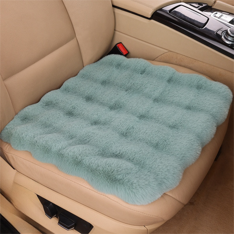 Winter Soft 3D Fluffy Bubble Fleece Car Front Seat Single Pad with Non-Slip Backing, Universal Warm Plush Car Seat Cover 45 x 45cm Green