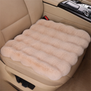 Khaki Soft 3D Fluffy Bubble Fleece Car Front Seat Single Pad with Non-Slip Backing, Universal Warm Plush Car Seat Cover 45 x 45cm White