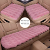 3-Piece Winter 3D Fluffy Bubble Fleece Car Seat Cushion Set - 2 x Plush Car Front Seat Cushions (45 x 45cm) and 1 x Rear Bench Pad (135 × 45 cm) with Non-Slip Backing, Universal Soft Warm Car Seat Cover, Pink
