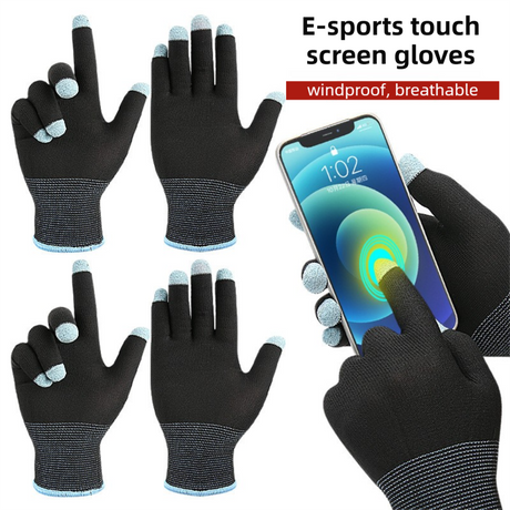 2-Piece Winter Car Safety & Comfort Driving Set with Car Air Vent Gravity Phone Holder and Warm Five-Finger Touchscreen Gloves – One Hand Auto Grip, Triangle Stability & Gravity Locking, All-Season Esports Conductive Touchscreen Gloves
